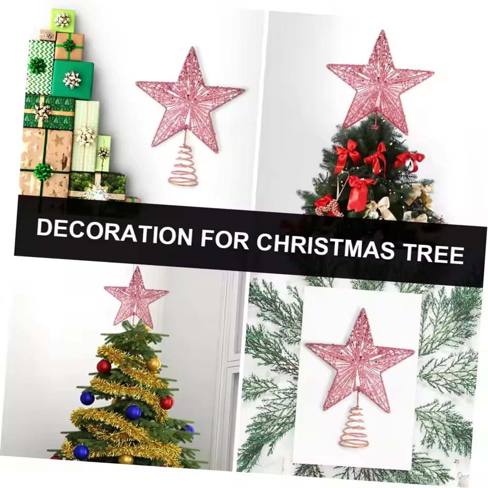 Star Tree Topper - Weihnachts-Pentagon-Spitzenstern Baumspitze Exquisiter Stern Weihnachtsbaum Künstlicher