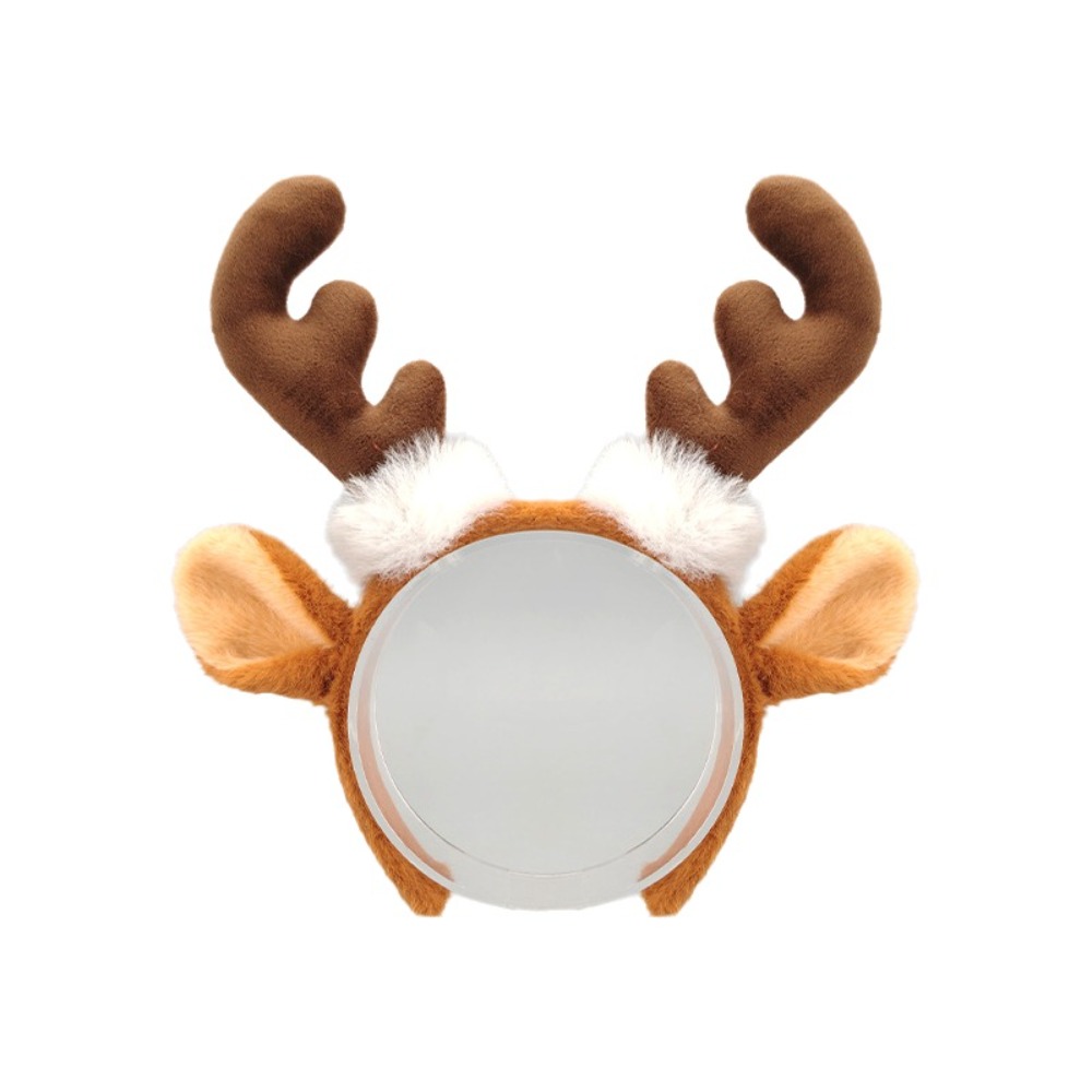 Reindeer Antlers Headband - Realistisches Plüsch-Geweih-Stirnband, niedliches festliches Design, Hirschohren-Haarschmuck,