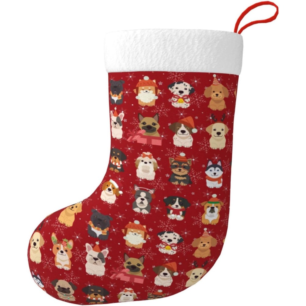 Niedliche Weihnachtshunde, Wei – Christmas Stocking Hanging Bewertung und Preis